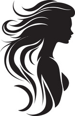 Timeless Tranquility Black Woman Face Icon Serene Sophistication Vector Design of Woman Face in Black