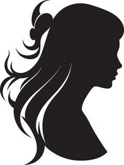 Charcoal Charm Vector Woman Face in Black Elegant Enigma Black Woman Face Icon