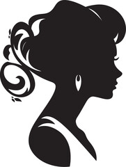 Charcoal Charm Vector Woman Face in Black Elegant Enigma Black Woman Face Icon