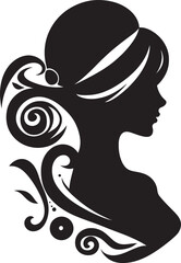 Monochrome Muse Vector Woman Face in Black Timeless Temptation Black Icon of Womans Face