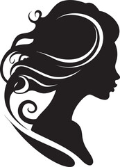Silhouette Serenity Black Icon of Womans Face Noir Nectar Vector Woman Face in Black