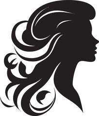 Ethereal Elegance Vector Woman Face in Black Midnight Mystique Black Woman Face Icon