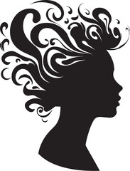 Midnight Muse Black Woman Face Icon Noir Nectar Vector Design of Woman Face in Black