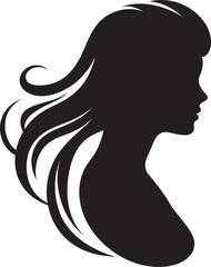 Charcoal Charm Black Woman Face Icon Elegant Enigma Vector Design of Woman Face in Black