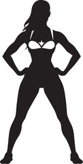 Radiant Resilience Black Icon of Woman Fitness Logo Bold Balance Vector Woman Fitness Logo in Black