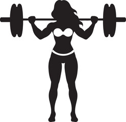 Vigorous Verve Vector Woman Fitness Logo in Black Athletic Aura Black Woman Fitness Logo Icon