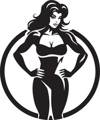 Fit Flame Vector Woman Fitness Logo in Black Empowered Essence Black Woman Fitness Logo Icon