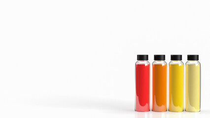 The juice in bottles glass png for drink concept 3d rendering..