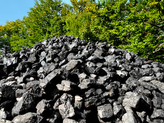 Heaps of black coals