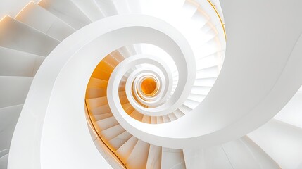 Obraz premium Generative AI : Modern spiral staircase. Contemporary architecture abstract background