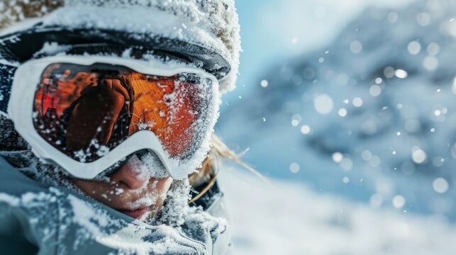 skier, close up, generative ai