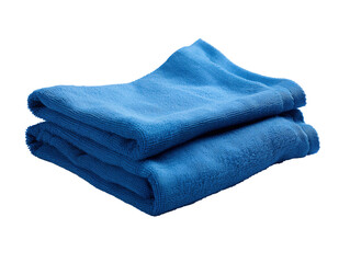 a stack of blue towels
