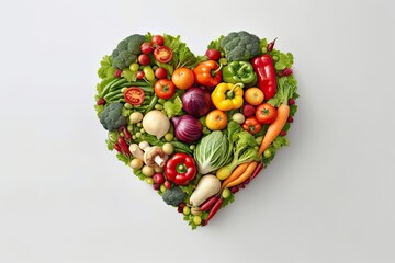 Naklejka na ściany i meble heart made of fruits and vegetables