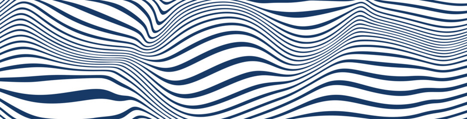 Abstract background with flowing wave lines in blue and white. dynamic pattern and fluid aesthetic. Flat vector illustration isolated on white background.