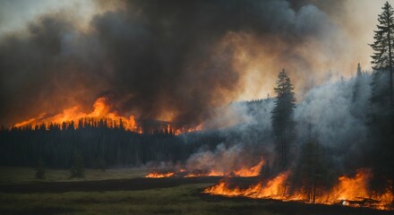 Fototapeta premium fire in the forest