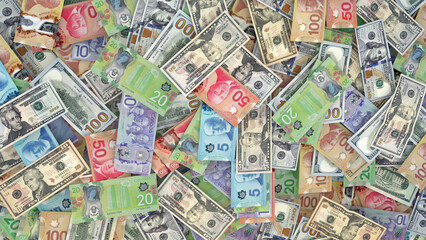 US Dollar Note  to  Canadian Dollar  Note