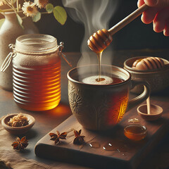 Adding Honey from a Honey Jar