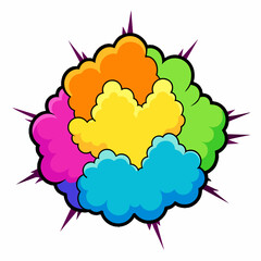 Multicolor powder explosion on White background