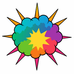 Multicolor powder explosion on White background