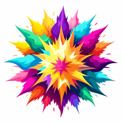 Multicolor powder explosion on White background