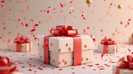 Gift box with ribbon generative ai