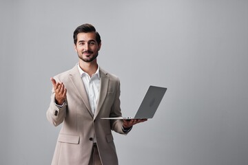 businessman man copyspace business job freelancer suit laptop internet computer smiling