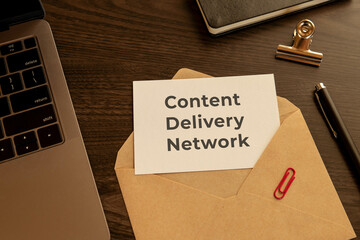 There is word card with the word Content Delivery Network. It is as an eye-catching image.