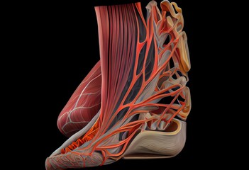 Extensor Carpi Radialis Longus Muscle Anatomy For Medical Concept 3D Illustration. Generative AI - obrazy, fototapety, plakaty