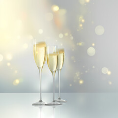 romantic champagne scene