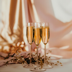 Sparkling champagne scene
