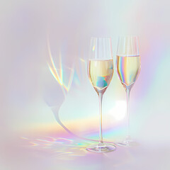 Sparkling champagne scene