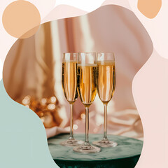 Sparkling champagne scene