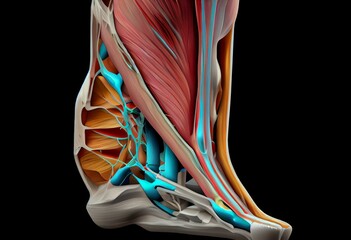 Extensor Digitorum Longus_Muscle Anatomy For Medical Concept 3D Illustration. Generative AI