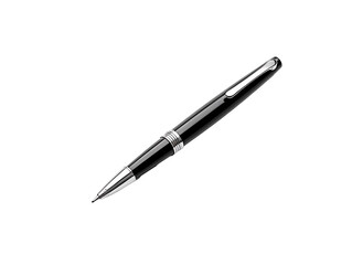 a black pen with silver cap