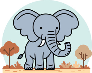 cute elephant cartoon illustration