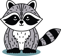 cute baby racoon cartoon