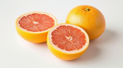 Fototapeta premium Grapefruits in half, generative ai