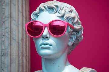 a statue of a man wearing sunglasses
