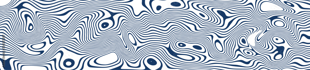 Aufkleber minimalistic abstract pattern with wavy lines and stripes, curving in geometric dance. black and whi