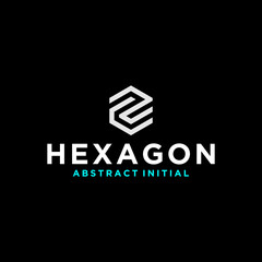 hexagon initial logo design - obrazy, fototapety, plakaty