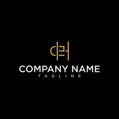 letter eh he luxury monogram logo design