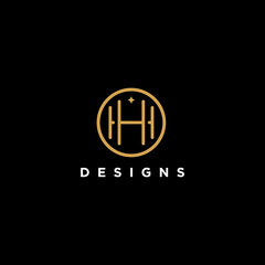 hh circle logo design inspiration - obrazy, fototapety, plakaty