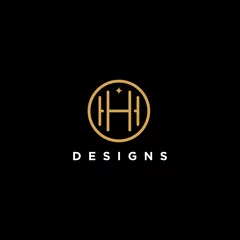 Fotobehang hh circle logo design inspiration © Nurul