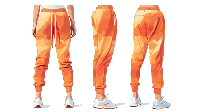 Sport sweatpants design template. Pants fashion