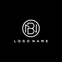 nb or bn abstract initial letter linked circle monogram elegant luxury modern logo template design