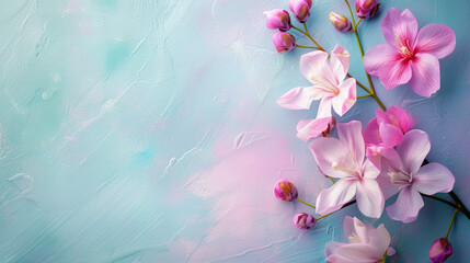 Flowers on a pastel background, room for text