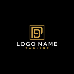 pd or dp luxury abstract initial square logo design inspiration - obrazy, fototapety, plakaty