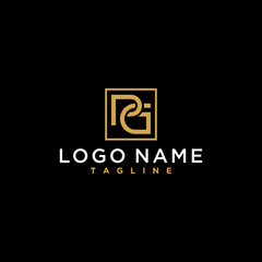 pg or gp luxury abstract initial square logo design inspiration - obrazy, fototapety, plakaty