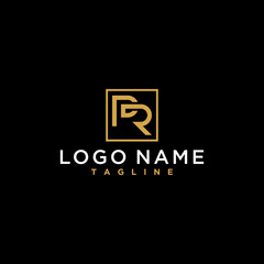 pr or rp luxury abstract initial square logo design inspiration