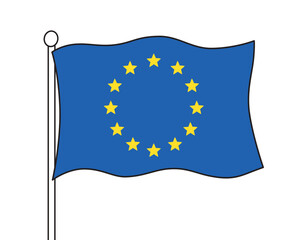 Flag of Europe isolated vector illustration